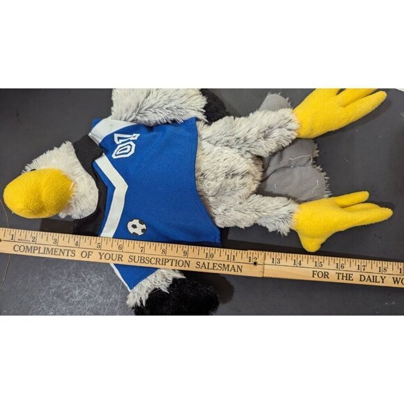 Animaland Soccer Seagull Hawk Plush Toy 12" Wearing Blue Jersey Number 1 - Picture 7 of 7